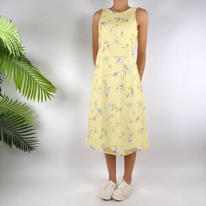 Vintage Floral Pastel Cottagecore Prairie Sleeveless Fairycore Maxi Dress / 16